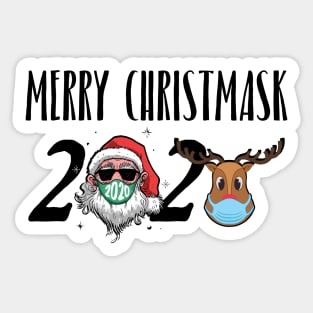 Merry Christmask 2020 Christmas Santa Reindeer Face Mask Sticker